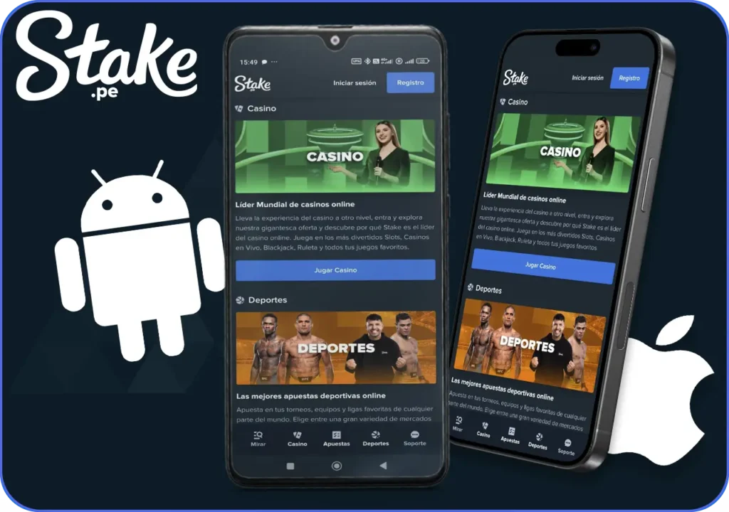 Stake Perú aplicación móvil para dispositivos iOS y Android